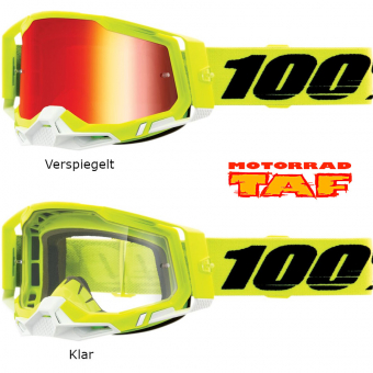 100% Racecraft 2 Fluo Yellow Brille '24 