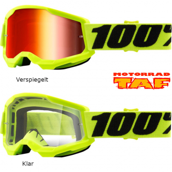 100% Strata 2 Fluo Yellow Jugend Brille '24 