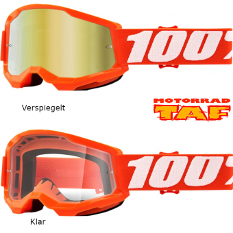 100% Strata 2 Orange Jugend Brille '24 
